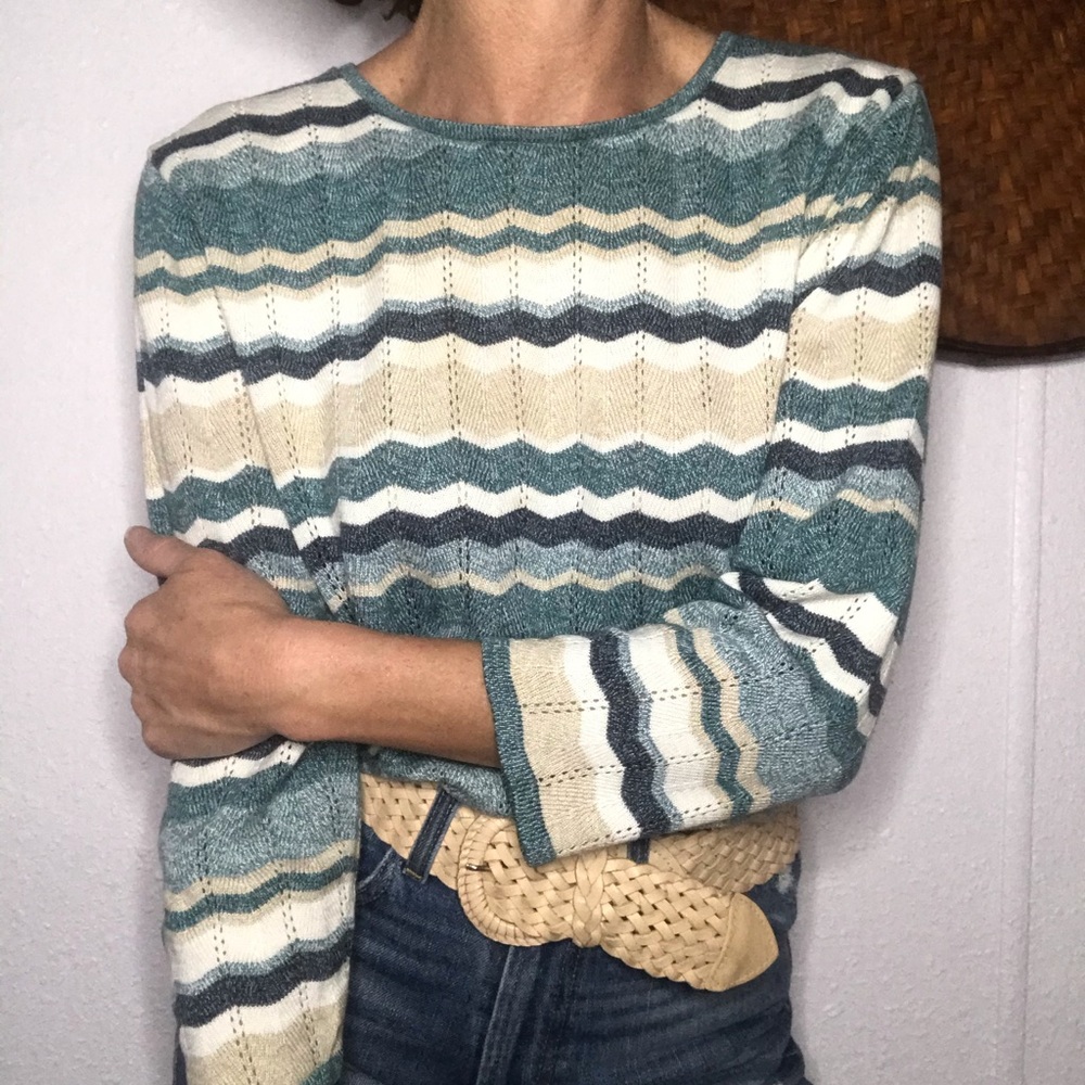 🏔VTG chevron print knit top